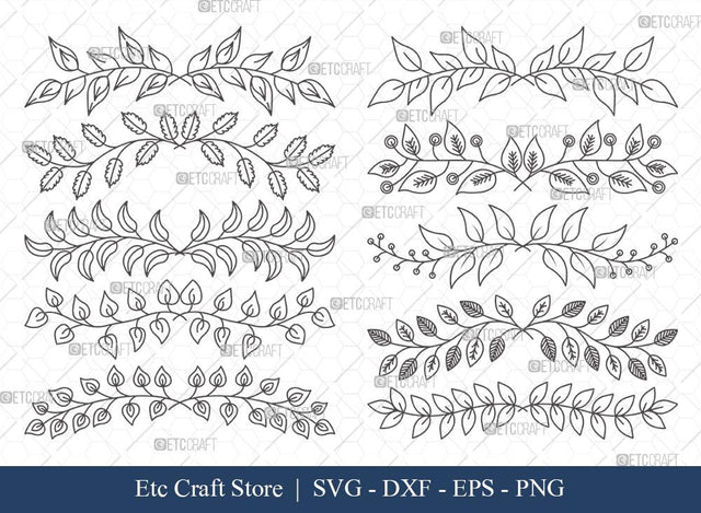 Hand Drawn Square Floral Frame SVG Cut Files | Flower Wreath SVG | Wedding Monogram SVG | Square Frame | Floral Text Logo Frame | SFF003 SVG ETC Craft 