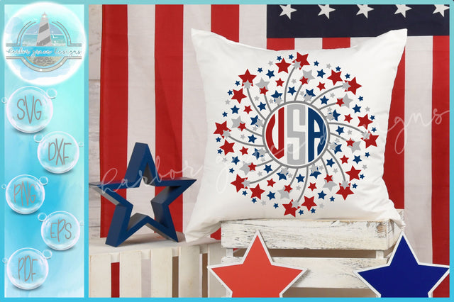 Hand Drawn Stars Fireworks USA Mandala SVG Mini Bundle SVG Harbor Grace Designs 
