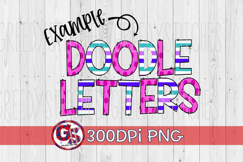 Hand Drawn Uppercase Doodle Letters and Numbers PNG Sublimation Greedy Stitches 
