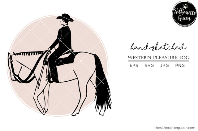 Hand drawn western pleasure Jog clipart clip art, logo, cut files for Silhouette Cameo Studio, Cricut Design Space, Svg, Png, Vector Design SVG Loveleen Kaur 