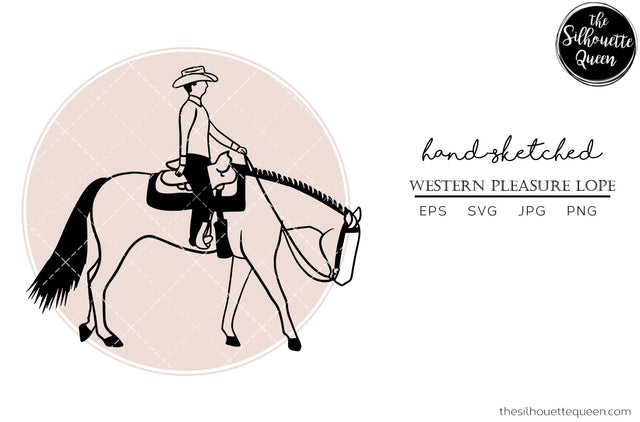 Hand drawn western pleasure Lope clipart clip art, logo, cut files for Silhouette Cameo Studio, Cricut Design Space, Svg, Png, Vector Design SVG Loveleen Kaur 