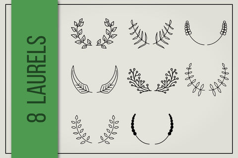 Hand drawn wreaths, laurels and elements SVG Boertiek 