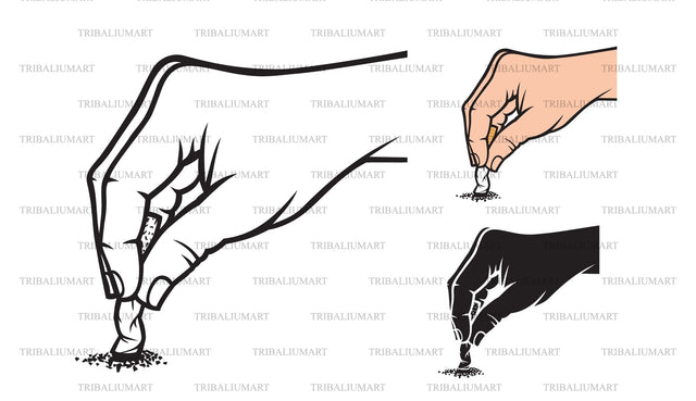 Hand extinguishing a cigarette SVG TribaliumArtSF 