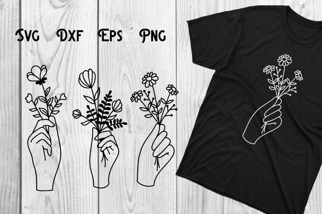 Hand floral, floral hand drawn svg cut file SVG dadan_pm 