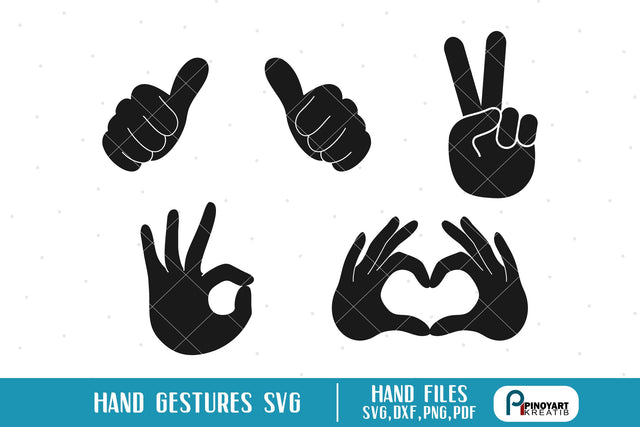 Hand Gestures Svg Bundle SVG Pinoyart Kreatib