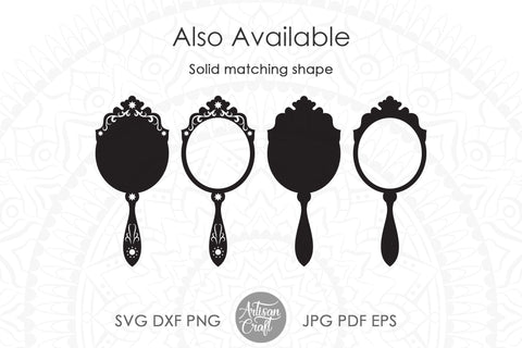 Hand held mirror SVG, Mirror clipart, hand held mirror, Cut file, Monogram SVG SVG Artisan Craft SVG 