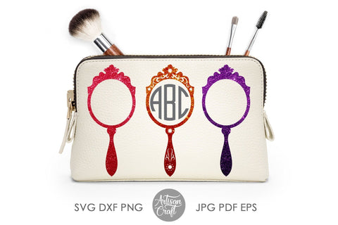 Makeup Bag Monogram Frame SVG File