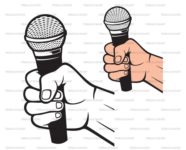Hand holding a microphone SVG TribaliumArtSF 