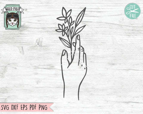 Hand Holding Flowers SVG, Hand Holding Bouquet Cut File, Flower SVG, Floral SVG, Flower Clipart, Hand svg, Wedding Flowers svg File, Vector SVG Wild Pilot 