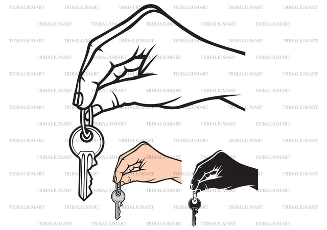 Hand holding key SVG TribaliumArtSF 