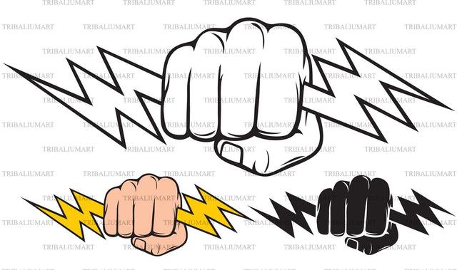 Hand Holding Lightning Bolt SVG TribaliumArtSF 