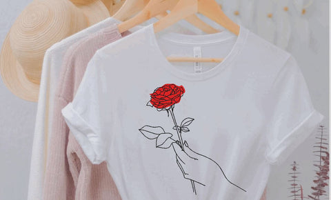 Hand holding Rose Valentine Machine Embroidery (2) Embroidery/Applique DESIGNS Canada Embroidery 