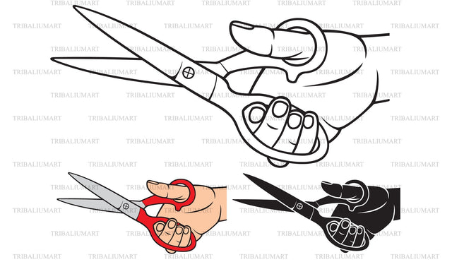 Hand holding scissors SVG TribaliumArtSF 