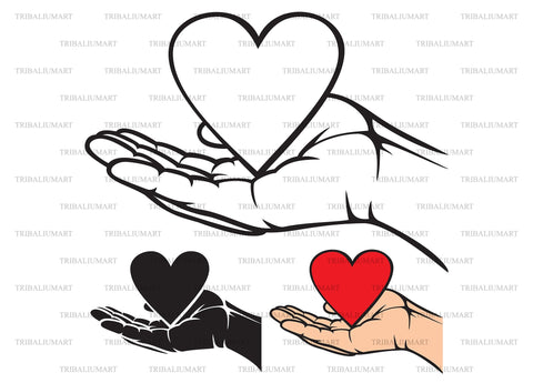 Hand holding the heart SVG TribaliumArtSF 