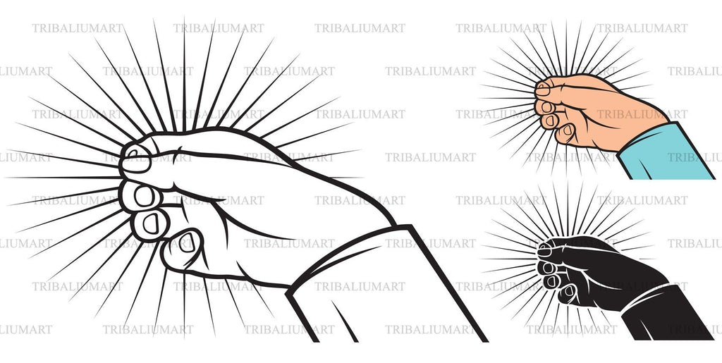 Hand knocking on doors. Cut files for Cricut. Clip Art (eps, svg, pdf ...