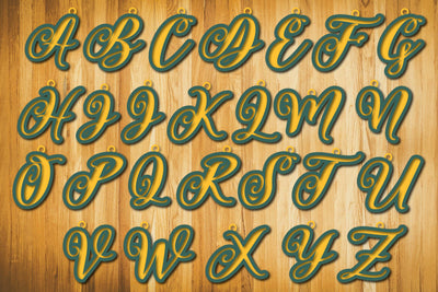 Hand-lettered A-Z keychain 3d SVG bundle SVG MD JOYNAL ABDIN 