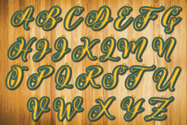 Hand-lettered A-Z keychain 3d SVG bundle SVG MD JOYNAL ABDIN 