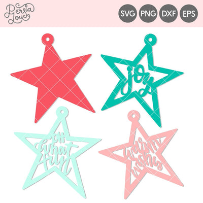 Hand Lettered Christmas Star Gift Tags SVG Persia Lou 