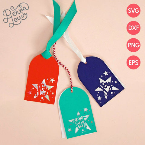 Hand Lettered Christmas Star Gift Tags SVG Persia Lou 