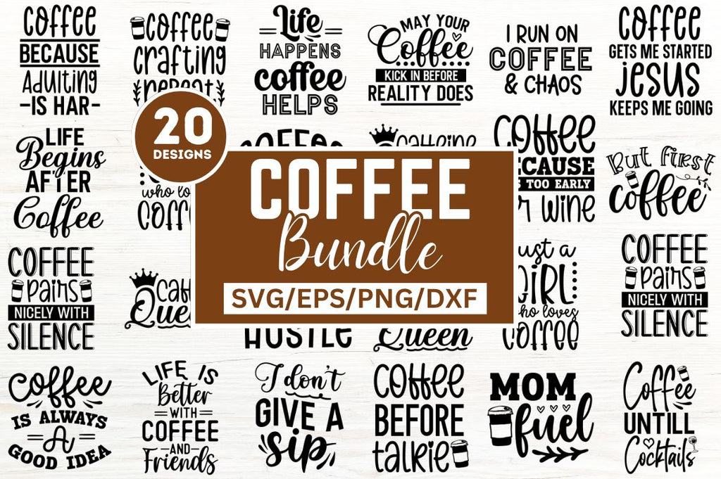 Hand lettered Coffee SVG Bundle - So Fontsy