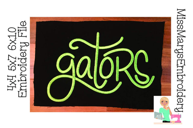 Hand Lettered Gators Embroidery Embroidery/Applique MissMarysEmbroidery 
