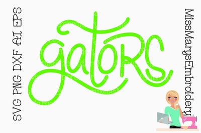 Hand Lettered Gators SVG MissMarysEmbroidery 