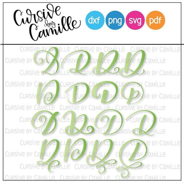 Hand Lettered Monogram D 16 Different Styles to choose from! SVG Cursive by Camille 