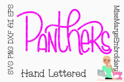 Hand Lettered Panthers SVG MissMarysEmbroidery 