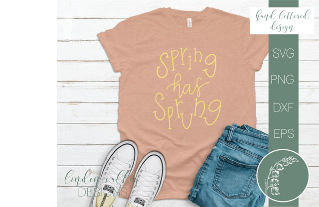 Hand Lettered Spring Has Sprung SVG SVG Linden Valley Designs 