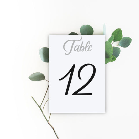 Hand Lettered Table Numbers SVG Cut File SVG Cursive by Camille 
