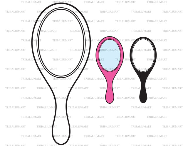 Hand mirror (cosmetics design) SVG TribaliumArtSF 