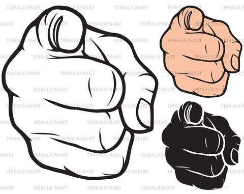Hand or finger pointing at viewer SVG TribaliumArtSF 