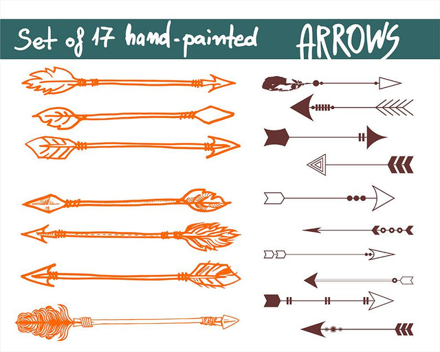 Hand painted arrows 17 different arrows SVG VectorSVGdesign 