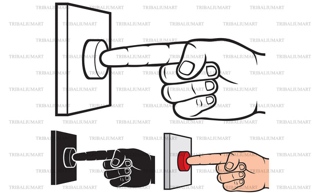 Hand pressing button SVG TribaliumArtSF 