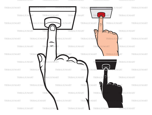 Hand pressing button SVG TribaliumArtSF 