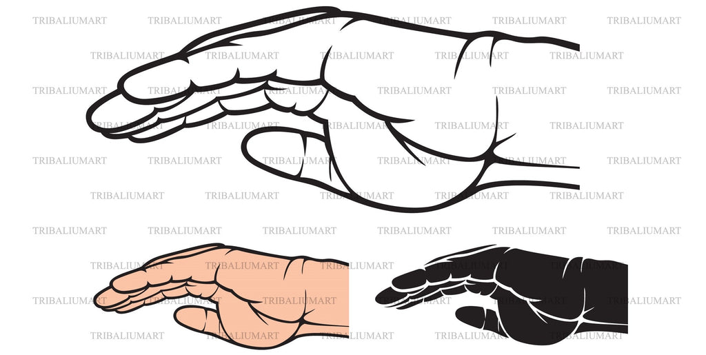 Hand protecting. Cut files for Cricut. Clip Art silhouette (eps, svg ...