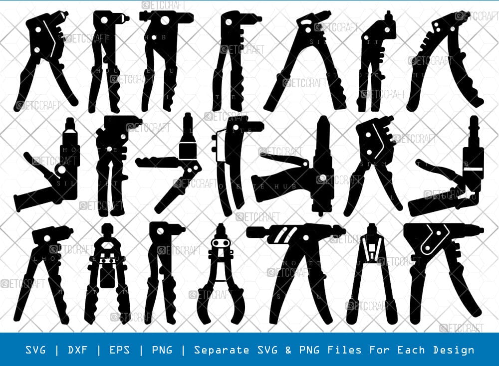 Hand Riveter Silhouette, Riveter SVG, Tools Svg, Hand Riveter Vector ...
