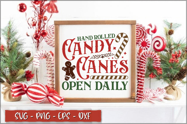 Hand rolled candy canes open daily Sign SVG SVG Shetara Begum 