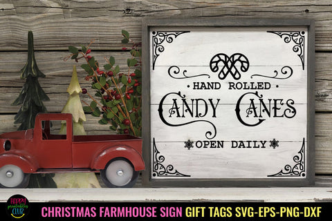 Hand Rolled Candy Canes SVG I Farmhouse Christmas Sign SVG SVG Happy Printables Club 
