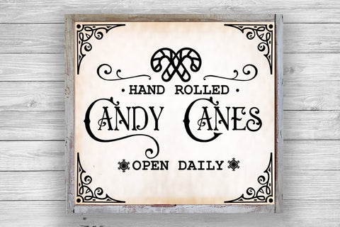 Hand Rolled Candy Canes SVG I Farmhouse Christmas Sign SVG SVG Happy Printables Club 