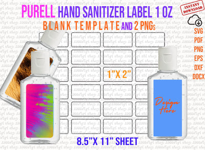 Hand Sanitizer Label Template, Hand Sanitizer Labels 1oz Svg, Hand Sanitizer Labels Template Real Foil Hand Sanitizer Svg, Docx, Dxf, Eps SVG 1966digi 