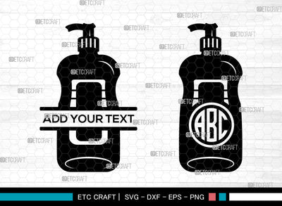 Hand Sanitizer Monogram SVG, Hand Sanitizer SVG, Split Monogram Svg, Spray Bottle Svg, Disinfectant Spray Svg, Hand Sanitizer SVG ETC Craft 