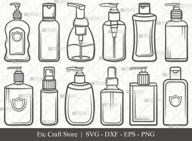 Hand Sanitizer Outline SVG Cut File | Sanitizer Svg | Sanitizer Bottle Svg | Spray bottle Cleaner Svg | Spray Bottle Svg | Disinfectant Spray Svg | Hand Sanitizer Svg Bundle SVG ETC Craft 