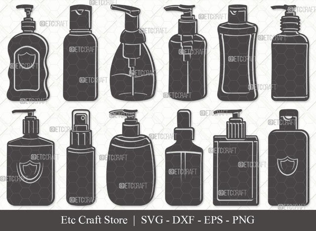 Hand Sanitizer Silhouette SVG Cut File | Sanitizer Svg | Sanitizer Bottle Svg | Spray bottle Cleaner Svg | Spray Bottle Svg | Disinfectant Spray Svg | Hand Sanitizer Svg Bundle SVG ETC Craft 
