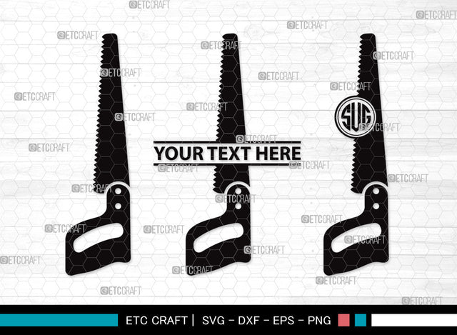 Hand Saw Monogram SVG | Meat Hand Saws Svg | Lumberjack Saw Svg | Handsaw Shape Svg | Handsaw Tool Svg | Carpenters Tools Svg | Hand Saw Monogram SVG ETC Craft 