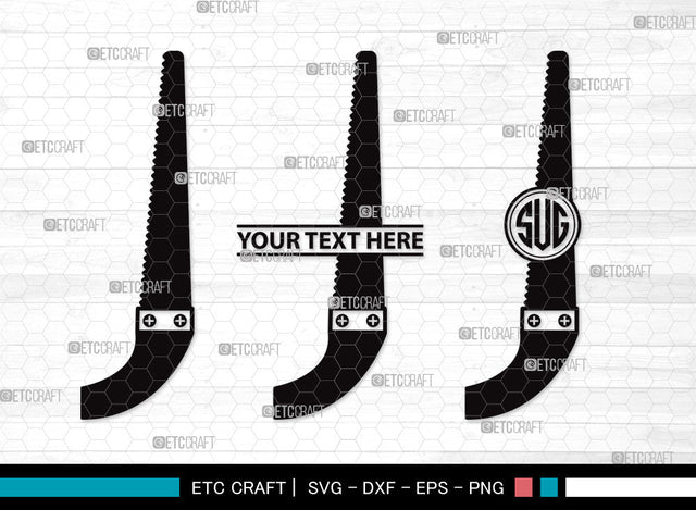 Hand Saw Monogram SVG | Meat Hand Saws Svg | Lumberjack Saw Svg | Handsaw Shape Svg | Handsaw Tool Svg | Carpenters Tools Svg | Hand Saw Monogram SVG ETC Craft 