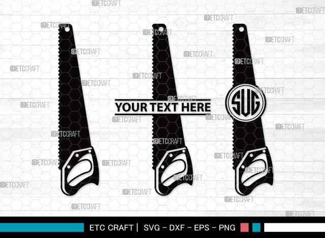 Hand Saw Monogram SVG | Meat Hand Saws Svg | Lumberjack Saw Svg | Handsaw Shape Svg | Handsaw Tool Svg | Carpenters Tools Svg | Hand Saw Monogram SVG ETC Craft 