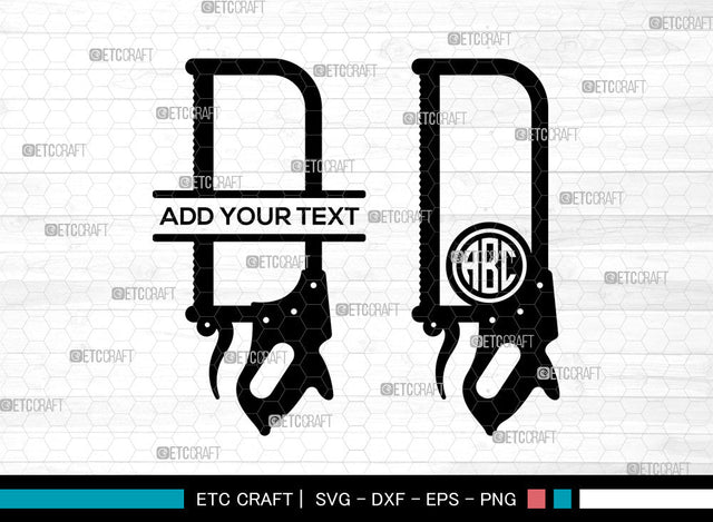 Hand Saw Monogram SVG, Split Monogram Svg, Hand Saw Icon Svg, Meat Hand Saws Svg, Lumberjack Saw Svg, Repair Svg, Hand Saw SVG ETC Craft 