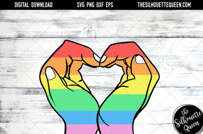 Hand Sketched hands making a heart in Rainbow colors Gay Pride , Lesbian , LGBT, LGBTQ, Queer, Svg, cut files Cricut, Sublimation designs SVG Loveleen Kaur 