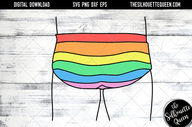 Hand Sketched Man in Underwear in Rainbow colors Gay Pride , Lesbian , LGBT, LGBTQ, Queer, Svg, cut files Cricut, Sublimation designs SVG Loveleen Kaur 